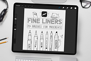 Fine Liner Brushes for Procreate, a Brush Add-On by Disyukov (Thumbnail 1 of 7)
