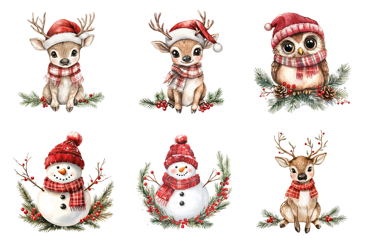 Whimsical Christmas Clipart, a Transportation Illustration by SinaCreation (Photo 2 of 6)