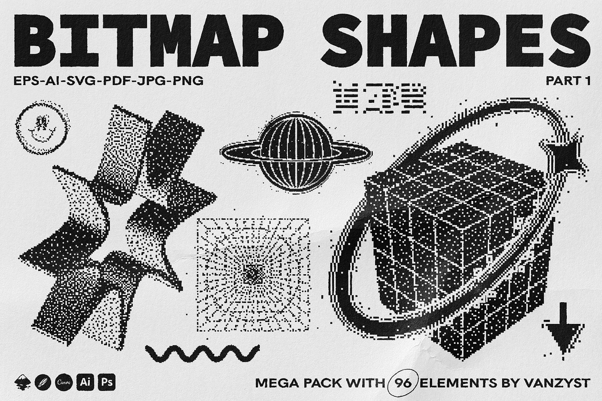 Bitmap Vector Shapes. Part 1, a Graphic by Vanzyst