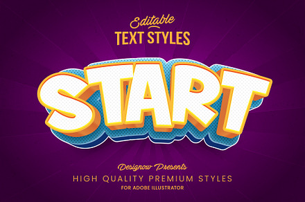 Blue And Orange 3D Text Style