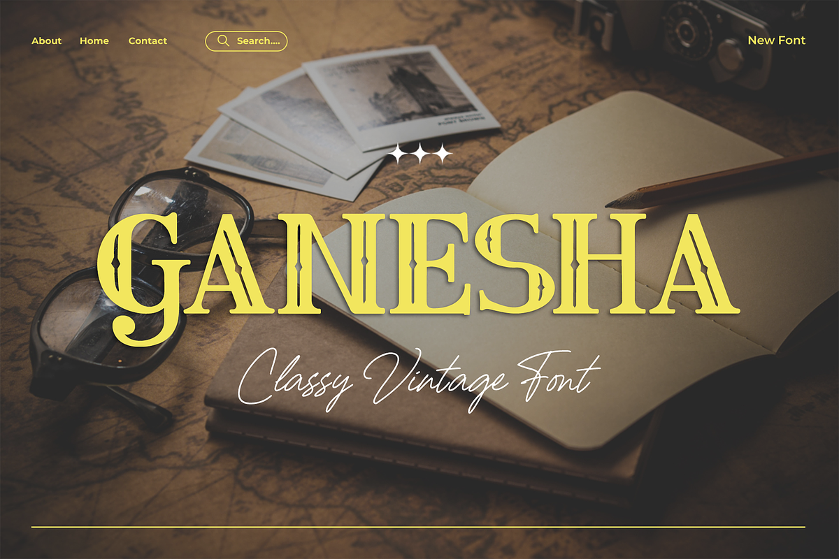 Ganesha - A Classy Vintage Font, a Serif Font by overlaytemplates (Photo 1 of 5)