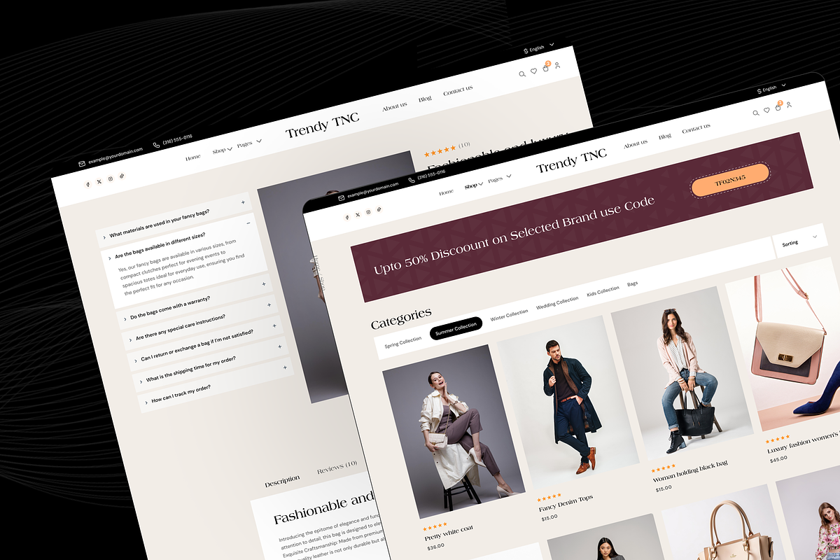 Trendy TNC, Fashion Website Template, a HTML Template by TNCFlow (Photo 5 of 5)