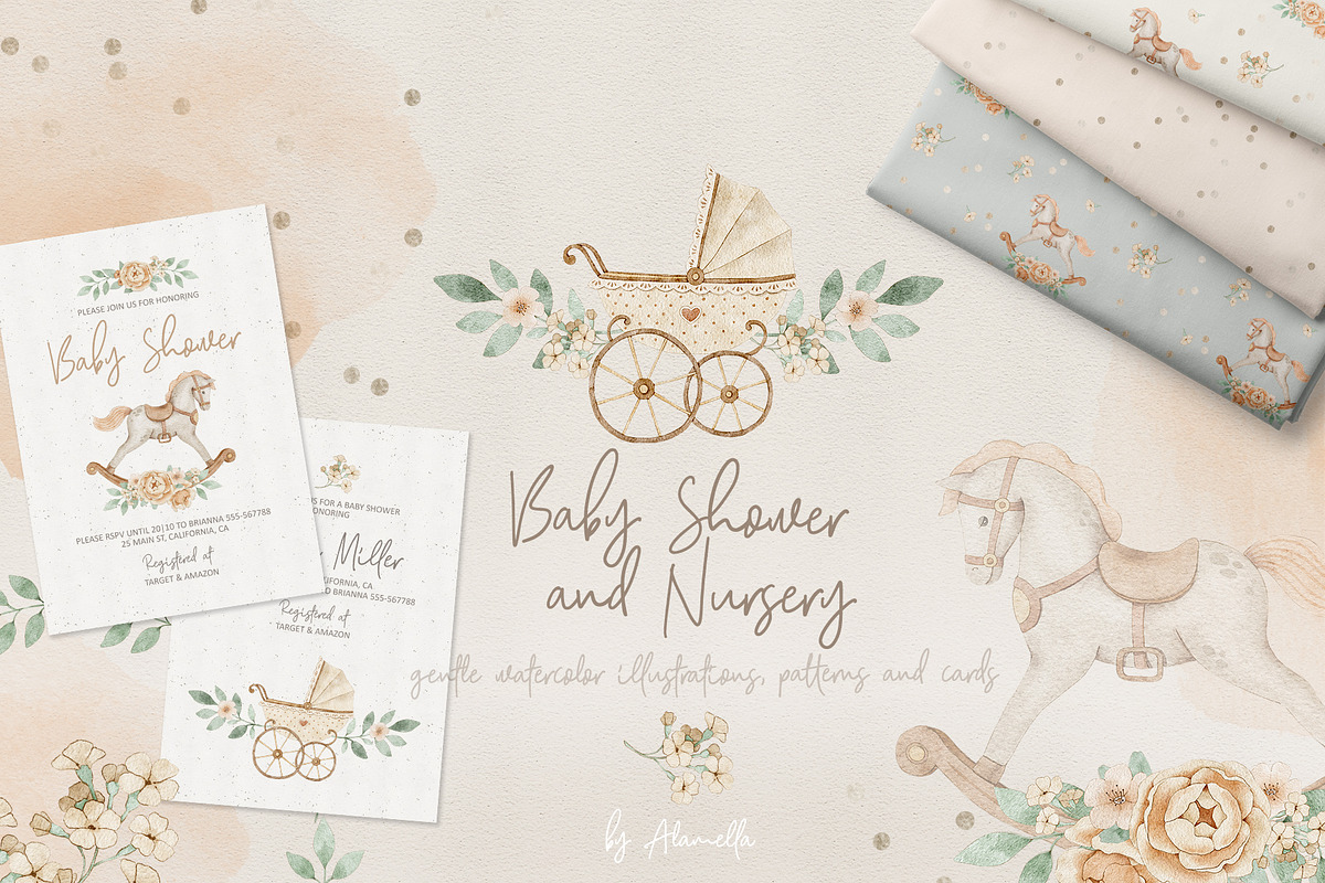 Gentle Baby Shower and Nursery, an Illustration by Alamella (Photo 1 of 6)