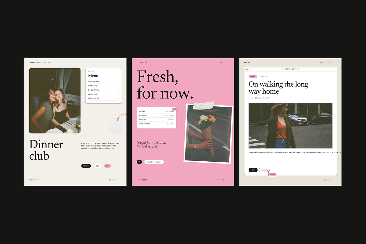 DESK NOTES | 40 Canva Templates, a Social Media Template by The Muza (Photo 3 of 9)