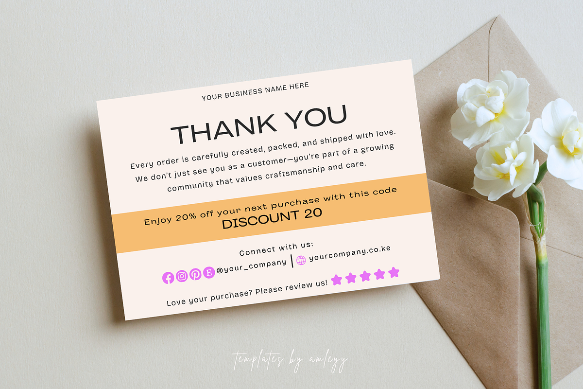 Aesthetic Thank You Card Template preview 5
