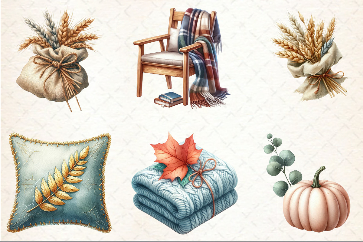 Watercolor Harvest Of Calm Clipart, an Illustration by Rose Art (Photo 3 of 4)