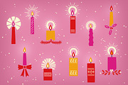 Vintage Christmas Candles, a Decorative Illustration by Little Bean (Thumbnail 4 of 5)
