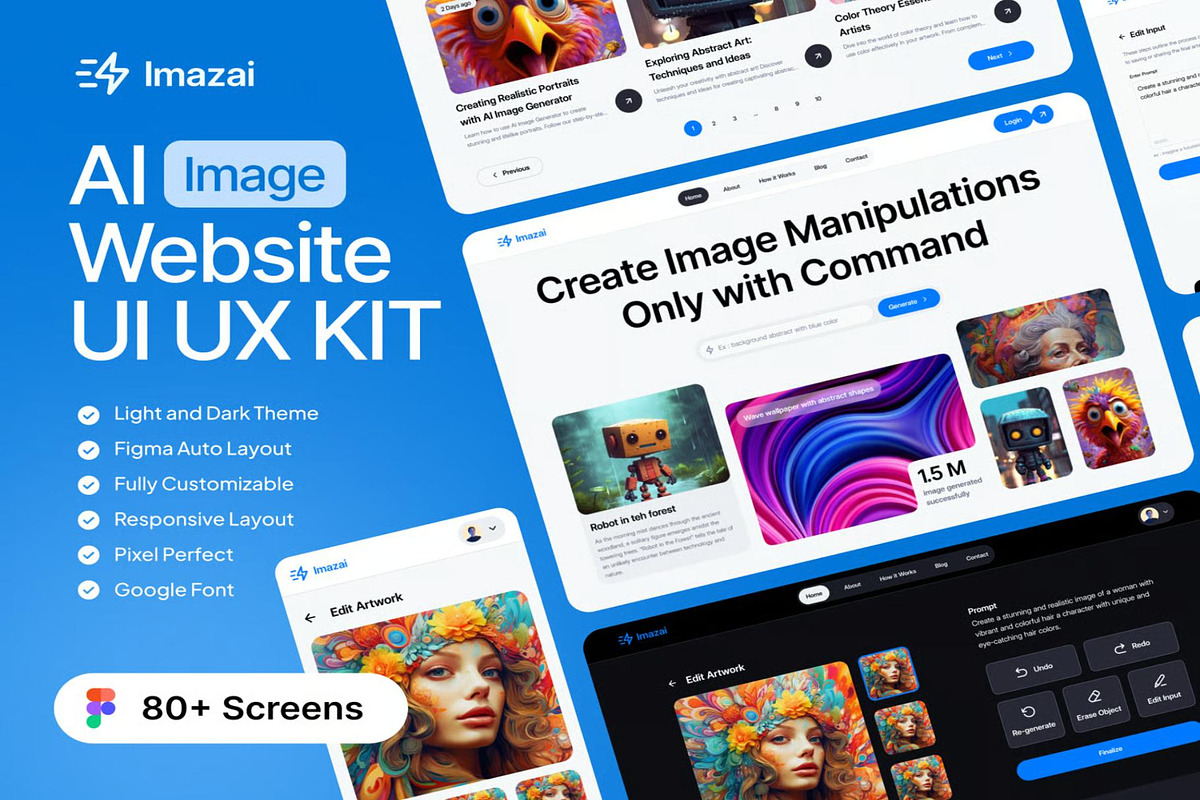ImazAi - AI Image Website UI KIT, an UI Kit Template by Lumina_ui_ux202 (Photo 1 of 7)
