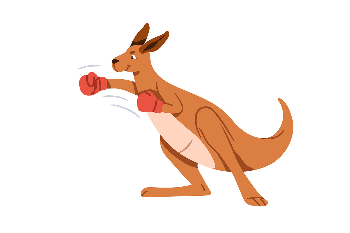 Cute happy kangaroo animals set, an Animal Illustration by Good Studio (Photo 3 of 15)