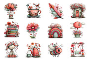 Whimsical Spring Clipart Bundle, an Illustration by Dream Creation (Thumbnail 4 of 6)