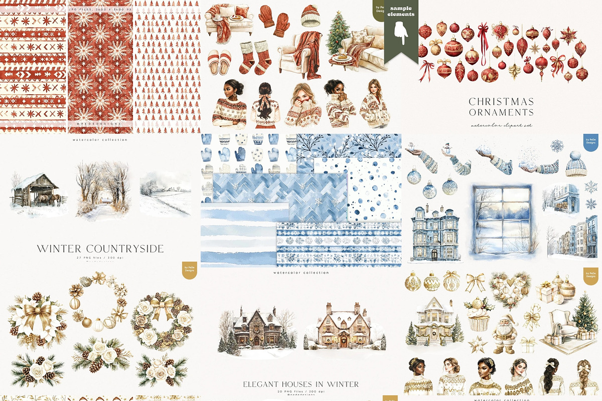 Winter & Christmas Mega Bundle 2000+, a Seasonal Illustration by PeDe Designs (Photo 13 of 18)