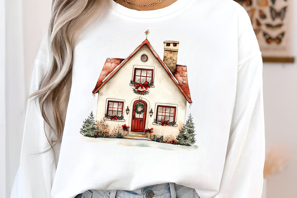 Watercolor Christmas Houses Clipart, an Illustration by SinaCreation (Photo 5 of 7)
