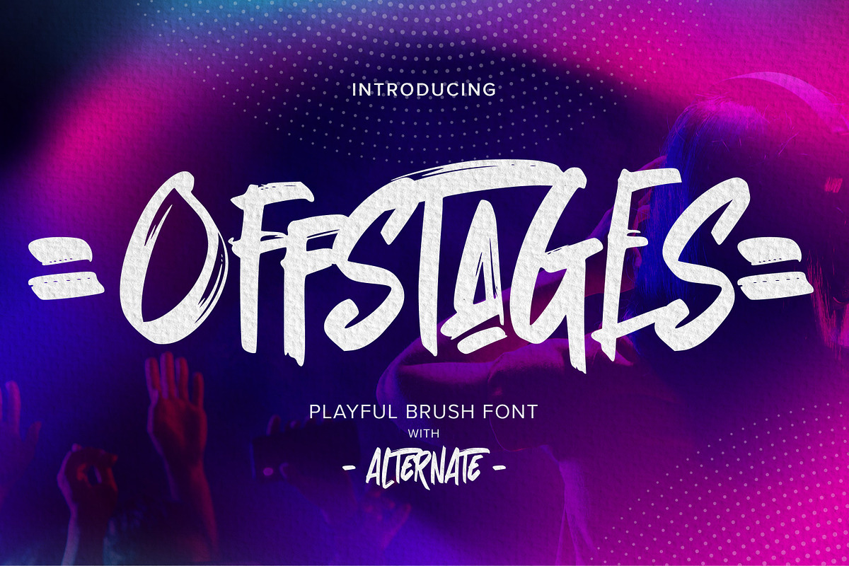 Offstages - Strong Brush Script, a Script Font by Gassstype (Photo 1 of 8)