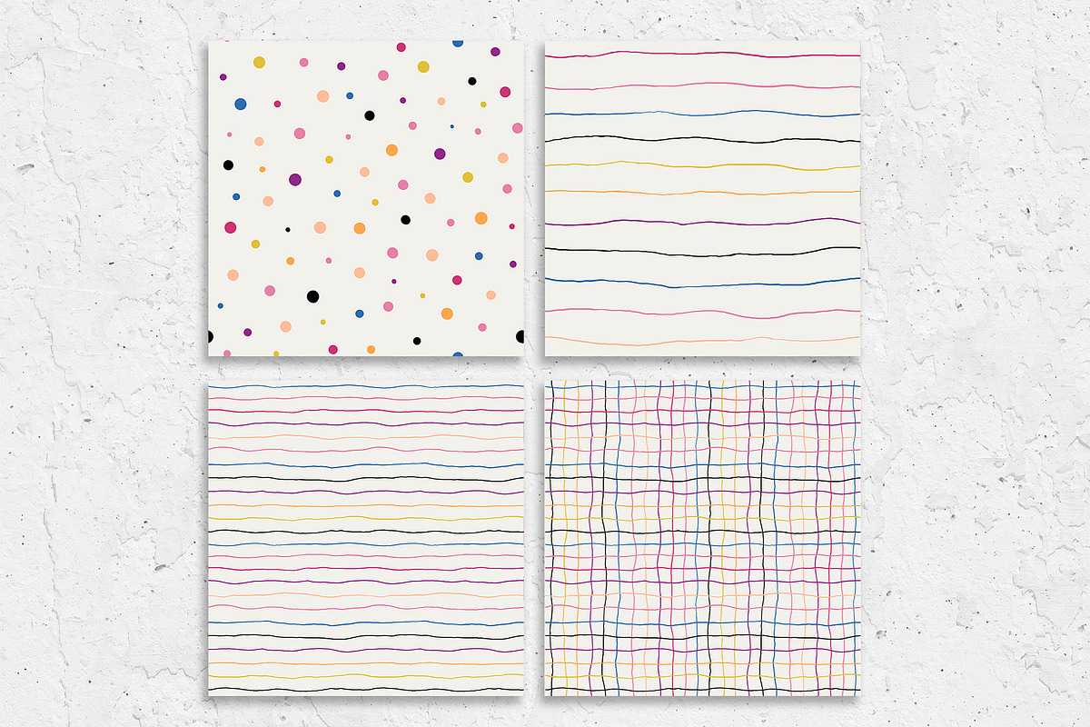 Colorful Hand Drawn Patterns, a Pattern Graphic by Amovitania (Photo 5 of 5)