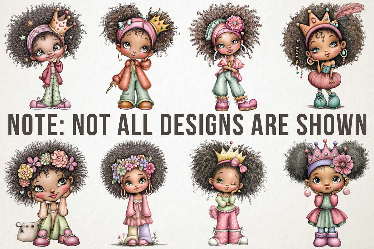 Melanin Queen Clipart Bundle, a Person Illustration by RobertsArt (Photo 3 of 5)