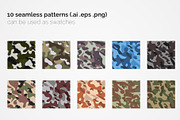 France Camouflage Seamless Patterns, a Pattern Graphic by 3Y_Design (Thumbnail 2 of 6)
