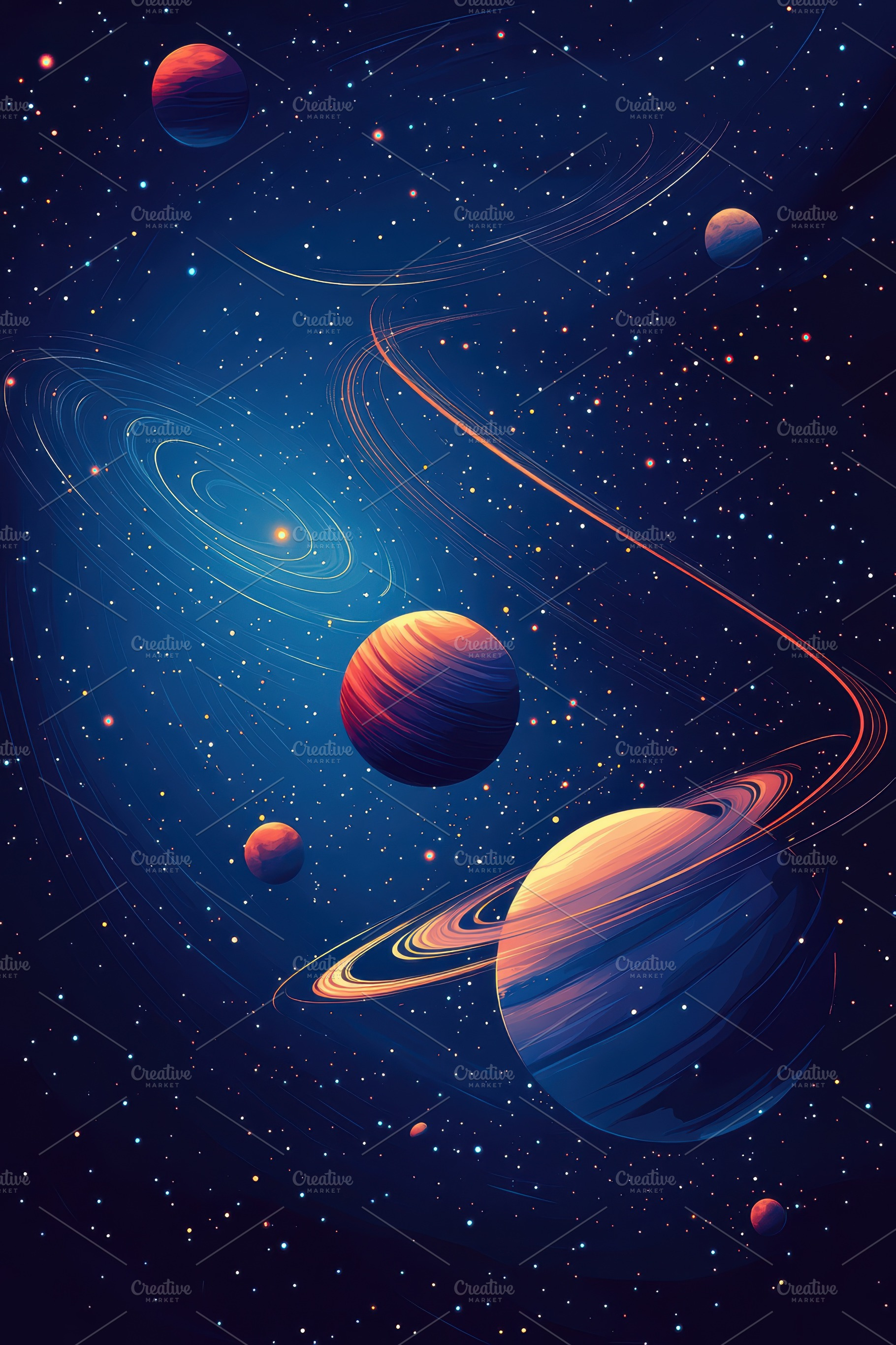 CosmicPlanetsStarsNebulaSpaceArtGala, an Abstract Photo by Pixeness Studio