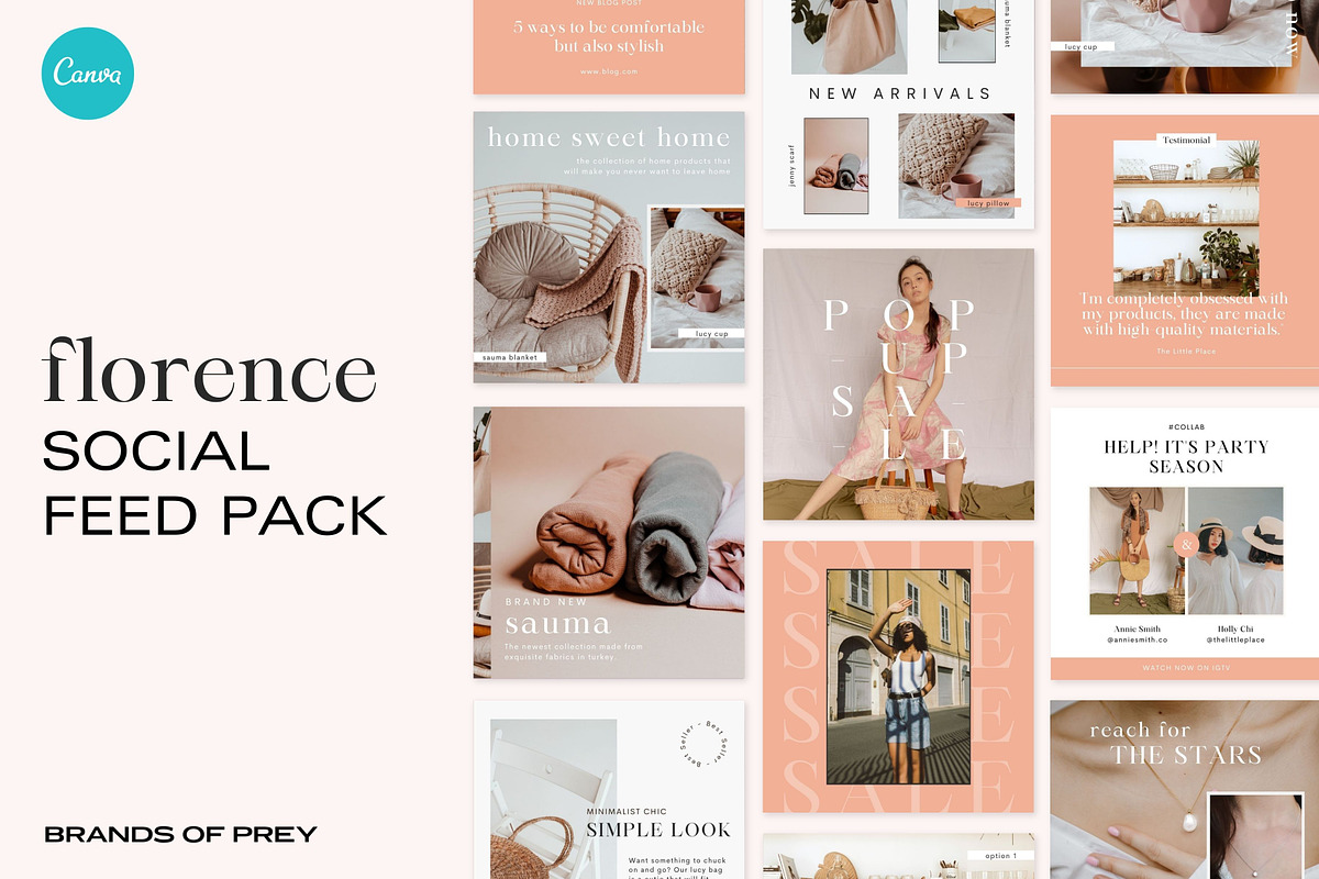 Boho Social Feed Template - Canva, a Social Media Template by Studio Mayde