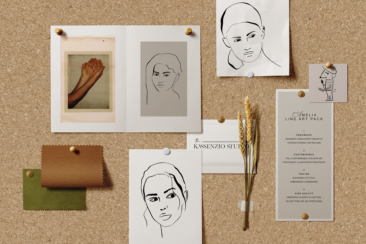 Amelia Line Art Pack, an Illustration by Kassenzio Atelier (Photo 3 of 9)