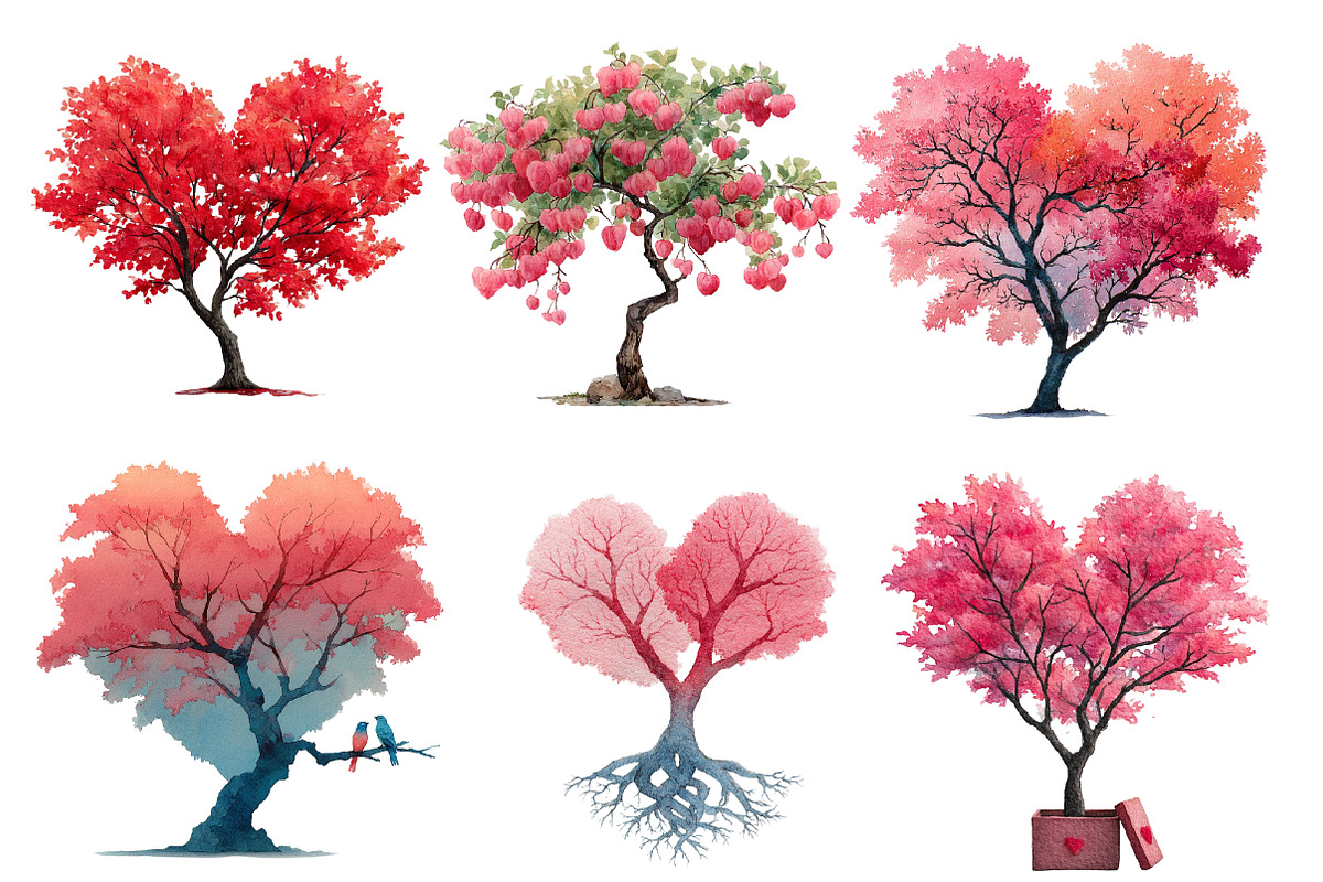 Valentine Day Heart Tree Clipart, an Illustration by Designworld (Photo 2 of 4)
