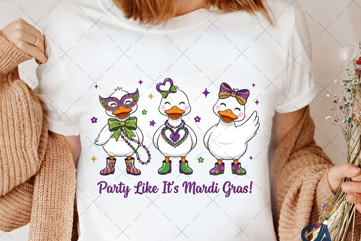 Mardi Gras Goose Coquette Bow PNG, an Illustration by Creative Art (Photo 5 of 6)