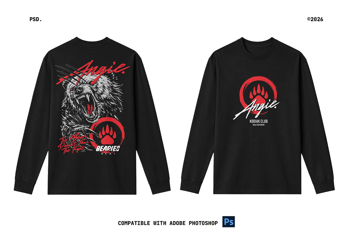Long Sleeve T Shirt Mockup, a Shirt Mockup by Irhasalfahad (Photo 2 of 3)