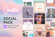 Unicorn Yoga - Social Pack, a Social Media Template by The Wedding Shop (Thumbnail 1 of 6)