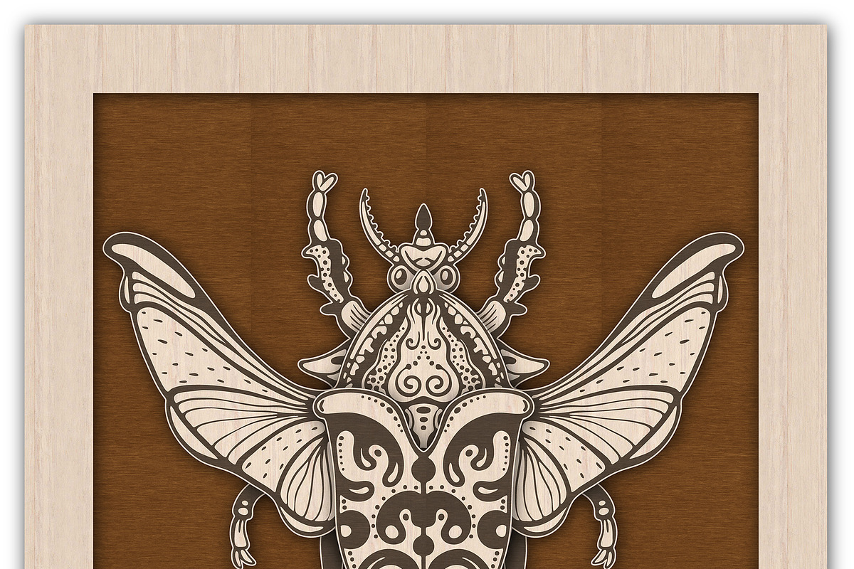 DIY Beetle Wall Art Insect Laser Cut, an Illustration by Bubert Art (Photo 4 of 9)