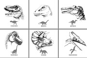Hand drawn dinosaurs set, an Animal Illustration by handsketched (Thumbnail 5 of 9)