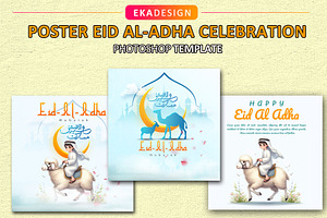 Eid al-Adha Celebration Poster Vol 3, a Social Media Template by Eka Design