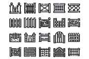 Fence and gate barriers line icons, an Object Graphic by pikepicture (Thumbnail 2 of 3)