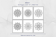 24 Coloring Pages Digital Mandala, a Graphic by Wilin Digital (Thumbnail 3 of 3)