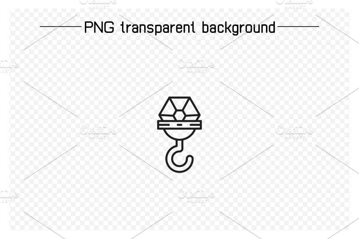 Crane Hook Line Icons Set, an Outline Icon by Designfour (Photo 4 of 7)