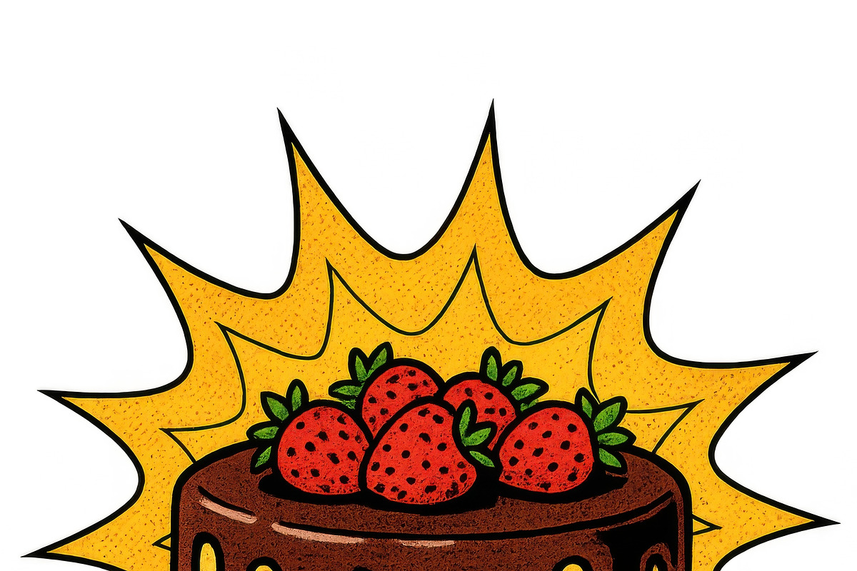 Animated illustration cake with choc, an Illustration by Dvoevnore photos