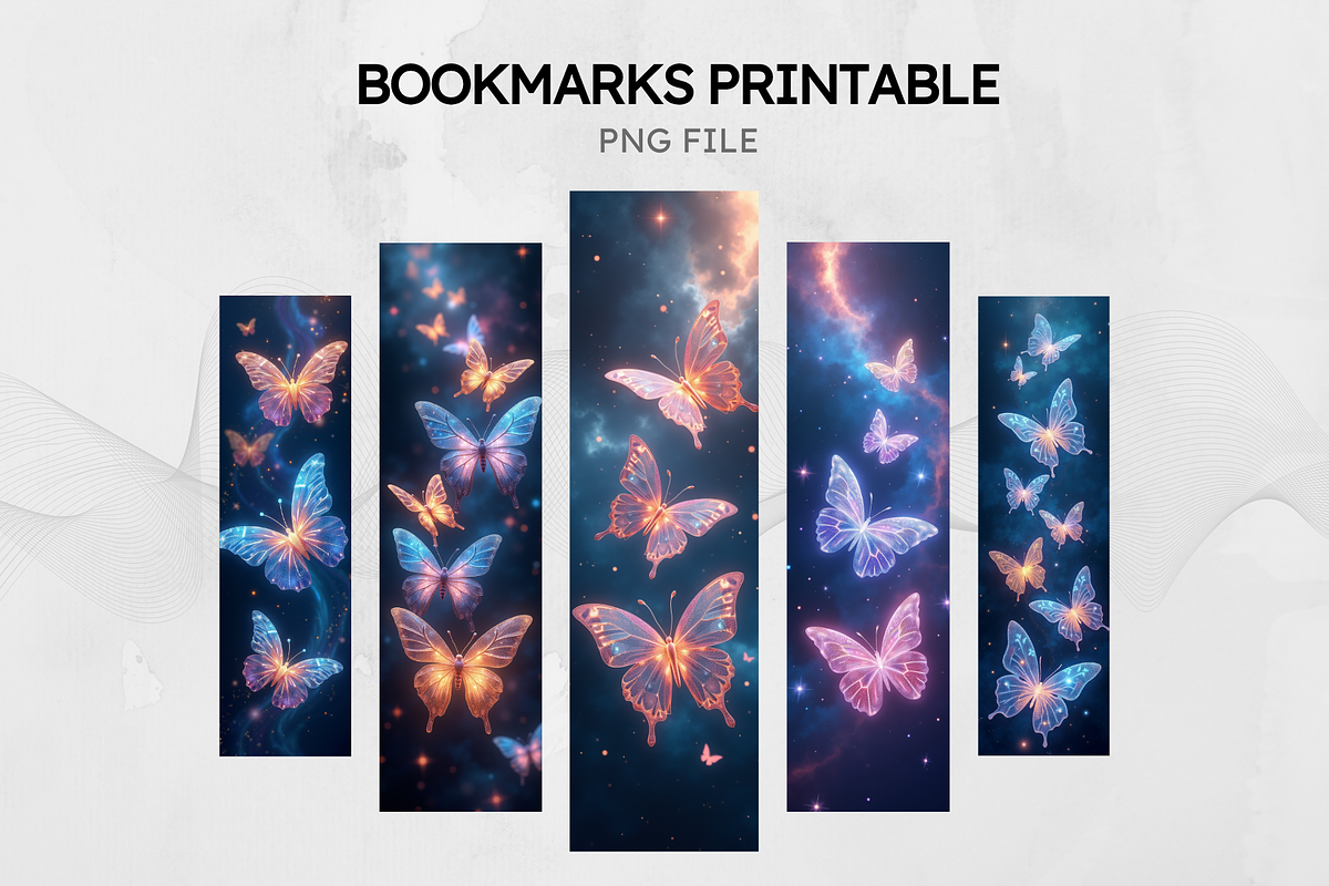 10 Butterfly Sparkling Bookmarks, an Illustration by Wilin Digital (Photo 2 of 3)