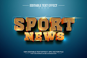 Sport News 3D Editable Text Effect