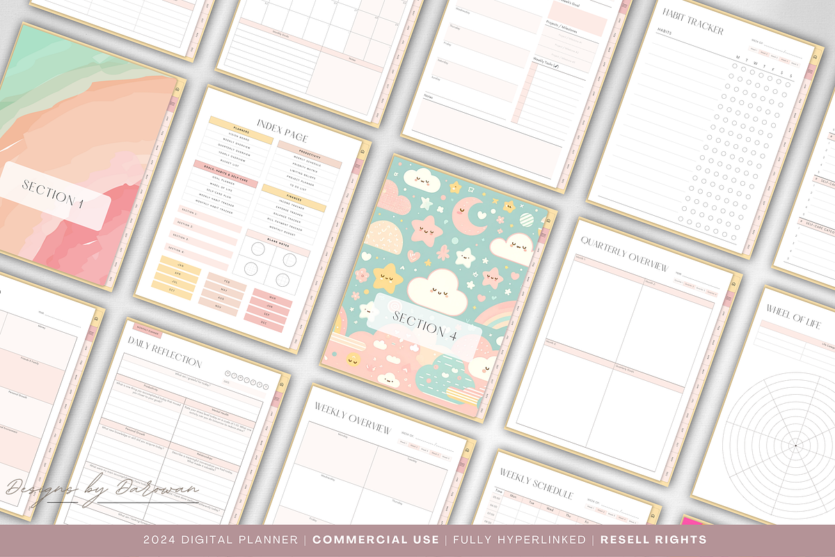 2024 Digital Planner | Canva PLR, a Branding & Logo Template by Designs by Darowan (Photo 3 of 10)