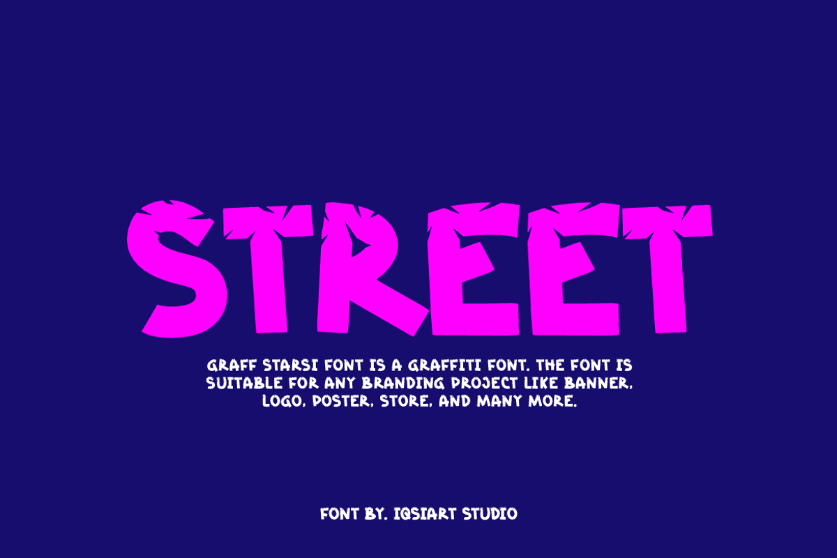 Graff Starsi - Graffiti Font, a Handwritten Font by Iqsiart Studio (Photo 2 of 7)