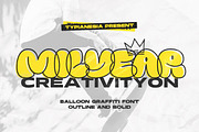Milyear - Balloon Graffiti Font, a Font by Typia Nesia (Thumbnail 1 of 14)