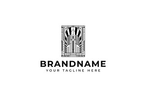 Property Line Art Deco Logo, a Branding & Logo Template by Pray Art Design Studio