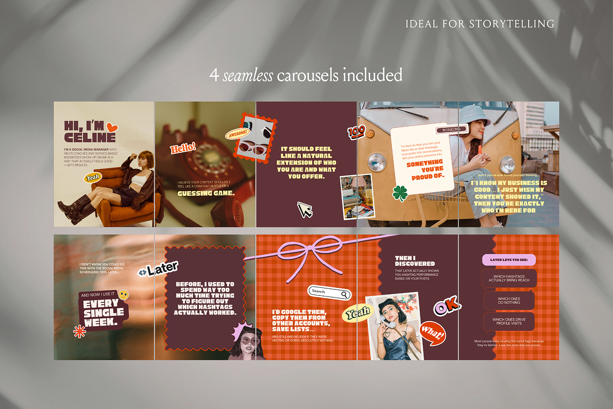 Groovy Retro Canva Templates, a Social Media Template by CanvaTemplateClubCo (Photo 2 of 10)