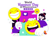 10 World Happiness Day Illustration, a Person Illustration by denayunebgt (Thumbnail 1 of 4)