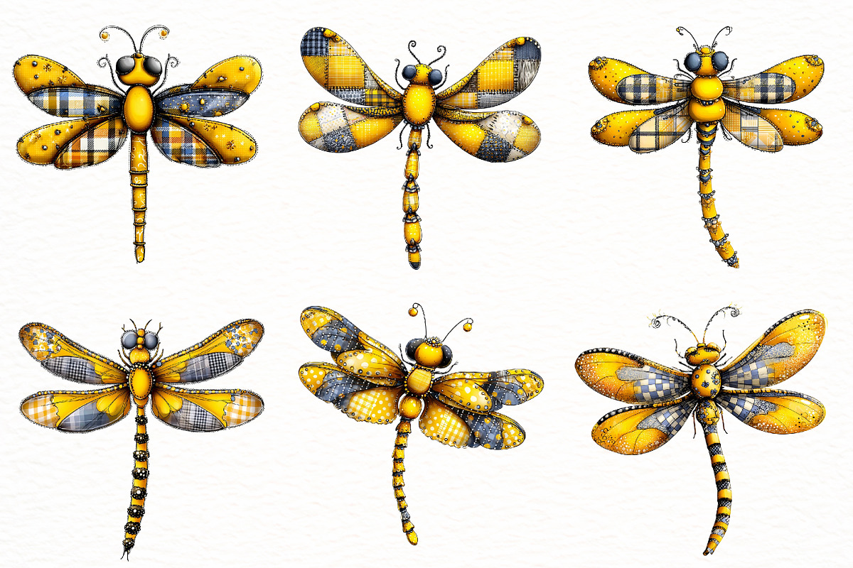 Summer Gingham Dragonfly Clipart, an Illustration by Designworld (Photo 2 of 7)