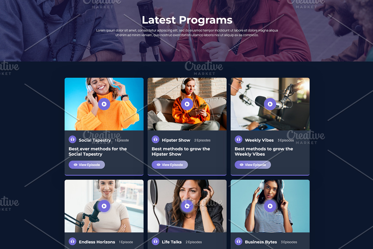 Podcast & Radio Station Template, a WordPress Template by HasnainDEV (Photo 3 of 5)