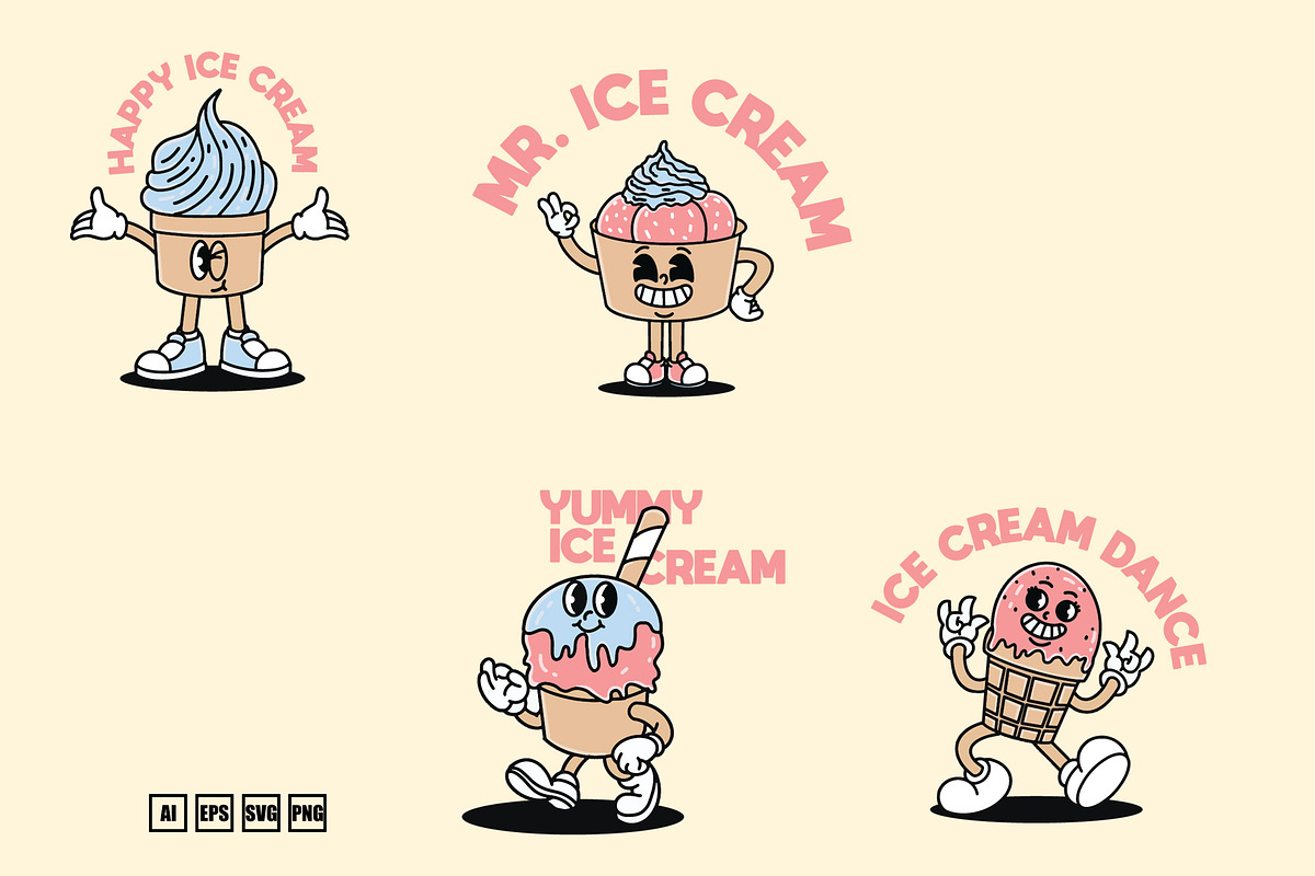 Happy Ice Cream Mascot, an Illustration by kalehstudio (Photo 3 of 5)