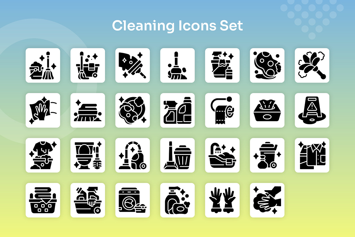 Cleaning Icons Set - Glyph, a Solid Icon by Kmg Design (Photo 2 of 2)