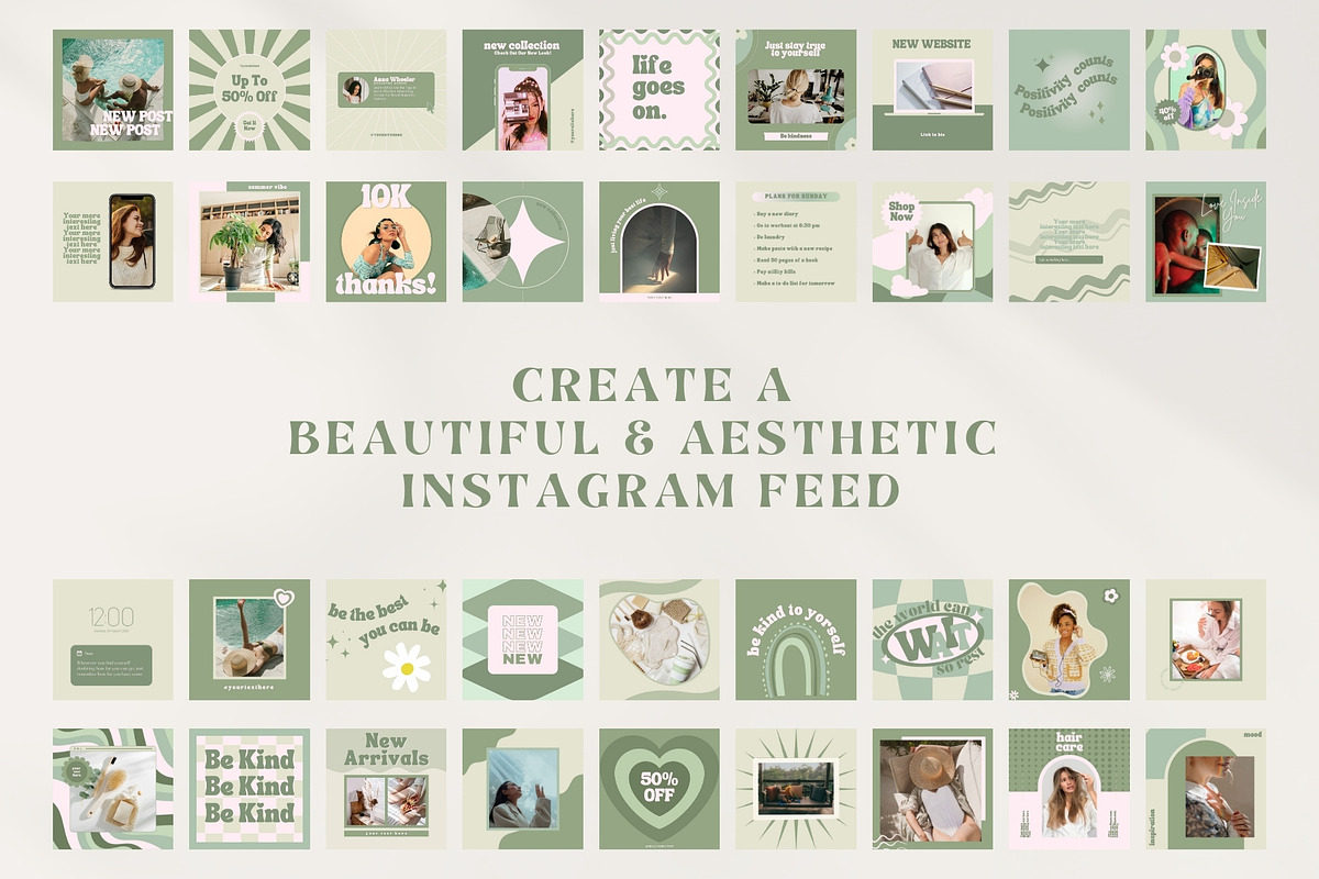 Green Social Media Templates Canva, a Social Media Template by Boltik Studio (Photo 2 of 10)