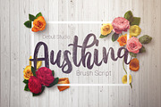 Austhina Brush Calligraphy, a Script Font by Debut Studio (Thumbnail 1 of 5)