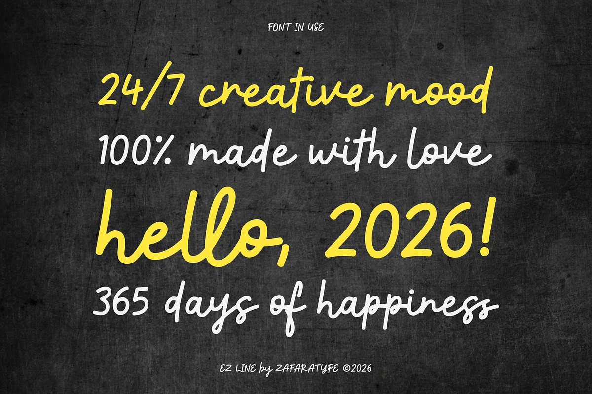 EZ Jaffeline, a Handwritten Font by Zafara Studios (Photo 5 of 6)