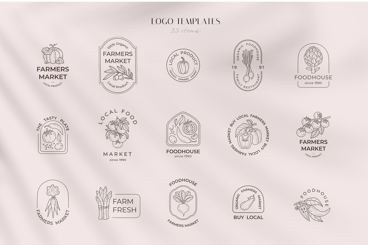 Veggies logo elements and templates, a Graphic by Vasylyka (Photo 2 of 11)